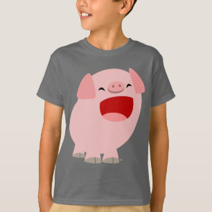 Niedlicher Cartoon Singen Pig Kinder T - Shirt
