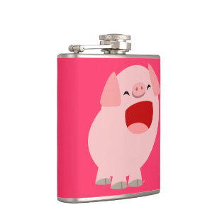 Niedlicher Cartoon Singing Pig Hip Flask Flachmann