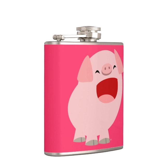 Niedlicher Cartoon Singing Pig Hip Flask Flachmann (Rechts)