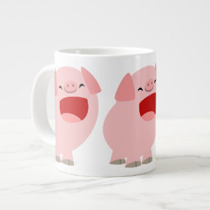 Niedlicher Cartoon Singing Pig Jumbo Tasse