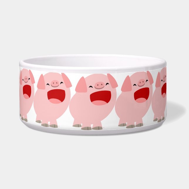 Niedlicher Cartoon Singing Pig Pet Bowl Napf (Vorderseite)