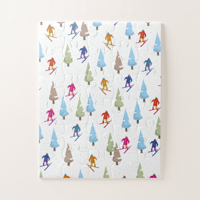 Niedlicher Cartoon Skipistenmuster Puzzle (Vertikal)