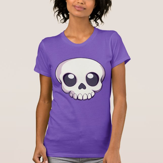 Niedlicher Cartoon Skull Halloween Shirt für Fraue (Vorderseite)