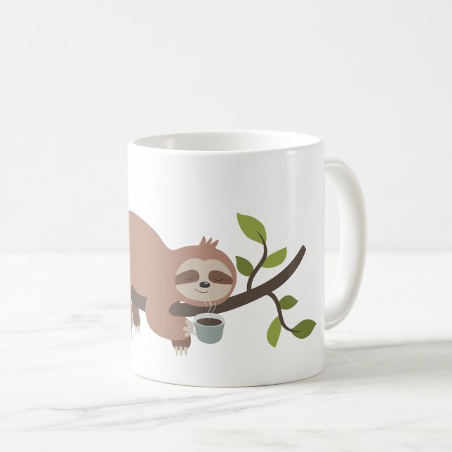 Niedlicher Cartoon Sloth Coffee Tasse (VorderseiteRechts)