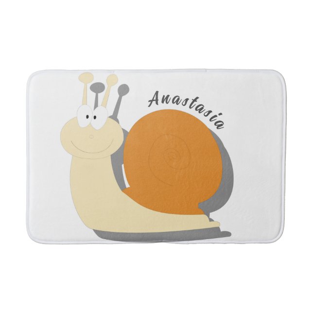 Niedlicher Cartoon Snail Personalisiert Bath Mat - Badematte (Vorderseite)