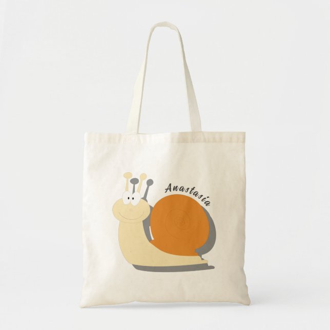 Niedlicher Cartoon Snail Personalisiert Tote Bag - Tragetasche (Vorne)