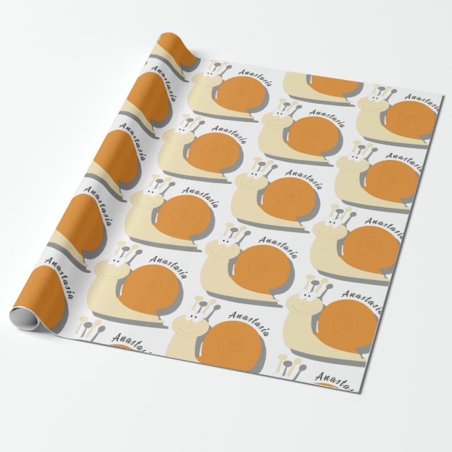 Niedlicher Cartoon Snail Personalisiert Wrapping P Geschenkpapier (Ungerollt)