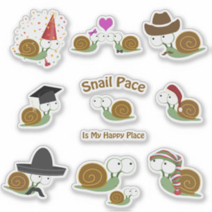 Niedlicher Cartoon Snails Sticker Set