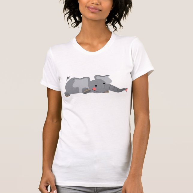 Niedlicher Cartoon-Sneaky Elefant-Frauen-T - Shirt (Vorderseite)