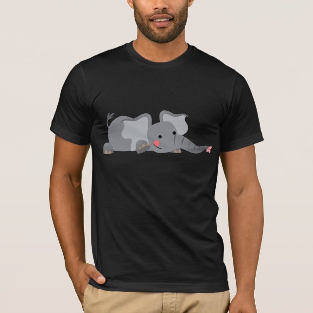 Niedlicher Cartoon Sneaky Elephant T - Shirt (Vorderseite)