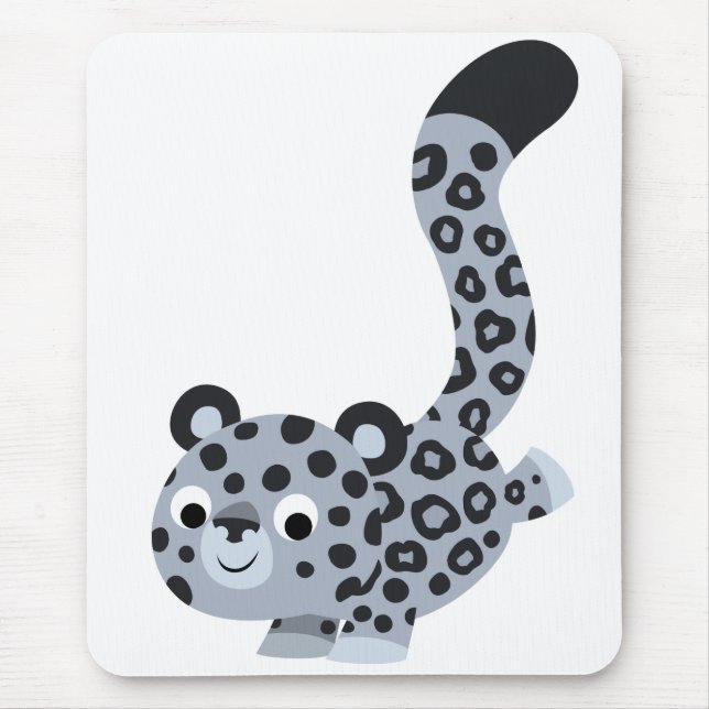 Niedlicher Cartoon Snow Leopard Mousepad (Vorne)