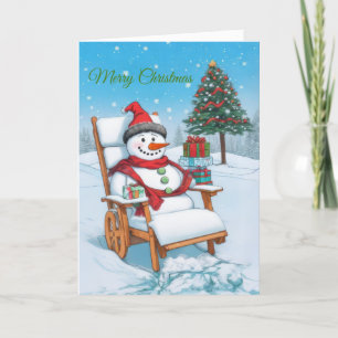 Niedlicher Cartoon Snowman Feiertagskarte