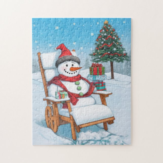 Niedlicher Cartoon Snowman Puzzle (Vertikal)