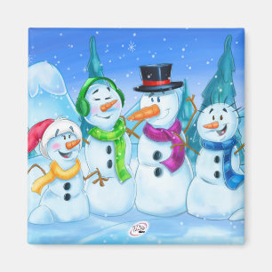 niedlicher Cartoon Snowmen-Familienmagnet Magnet