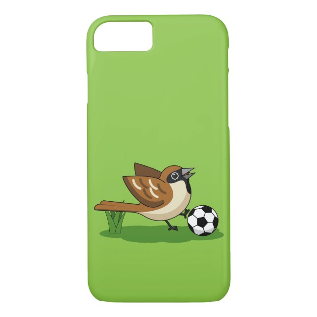 Niedlicher Cartoon-Sparrow-Fußballspieler Case-Mate iPhone Hülle (Rückseite)