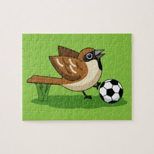 Niedlicher Cartoon-Sparrow-Fußballspieler Puzzle