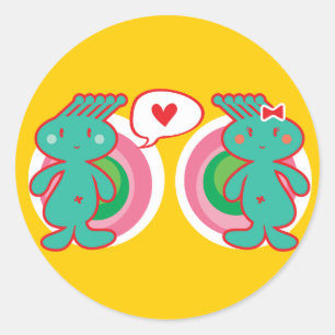 Niedlicher Cartoon Spaß Sweet Funny Funny Funky Runder Aufkleber