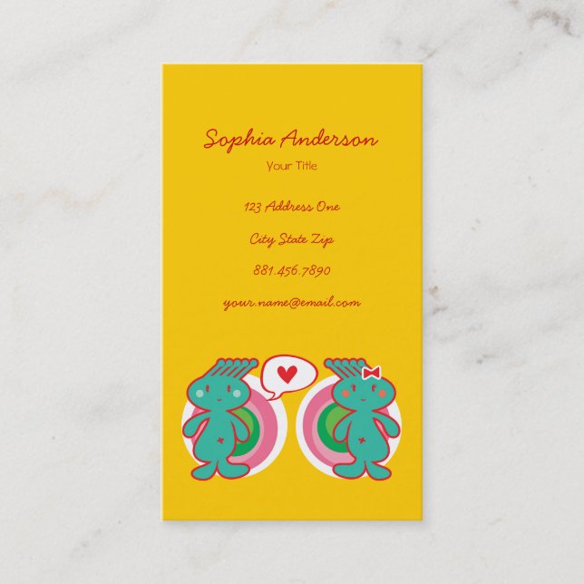 Niedlicher Cartoon Spaß Sweet Funny Funny Funky Visitenkarte (Vorderseite)