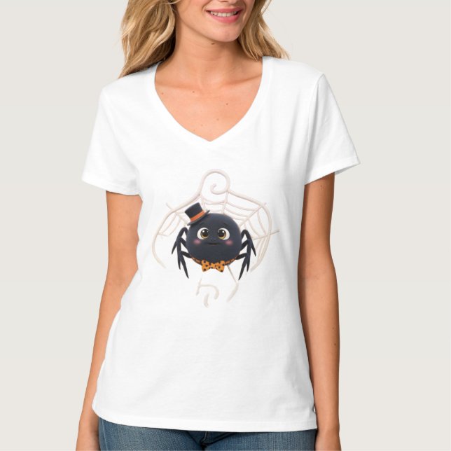 Niedlicher Cartoon Spider mit Top Hat (Vorderseite)
