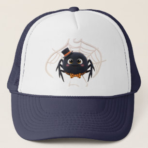 Niedlicher Cartoon Spider mit Top Hat Truckerkappe
