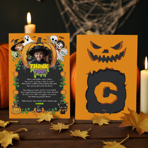 Niedlicher Cartoon Spooktacular Halloween Monster  Dankeskarte