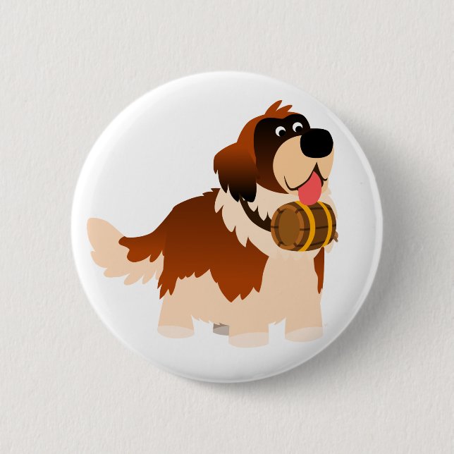 Niedlicher Cartoon St Bernard Button Abzeichen (Vorderseite)