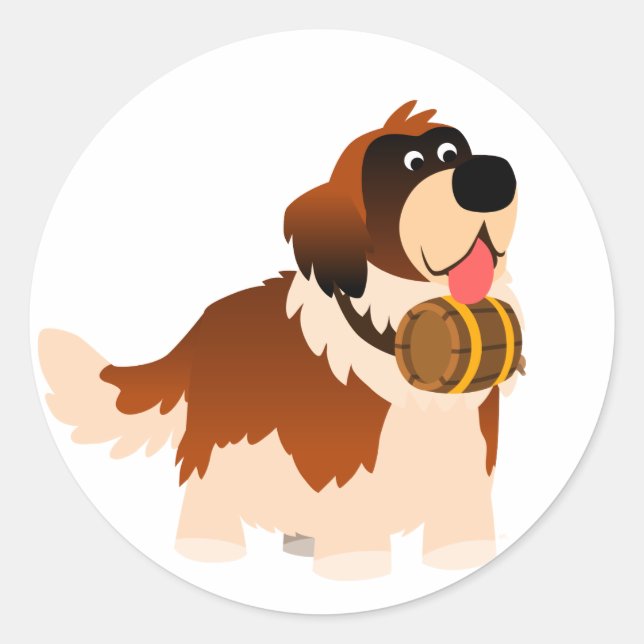 Niedlicher Cartoon St Bernard Sticker (Vorderseite)