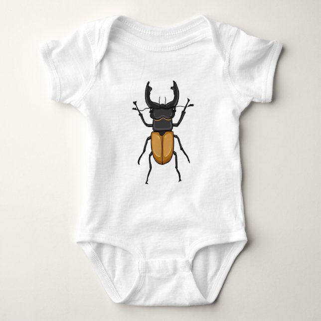 Niedlicher Cartoon Stag Beetle Baby Bodysuit Baby Strampler (Vorderseite)