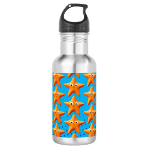 Niedlicher Cartoon Starfish Blauer Ozean Edelstahlflasche