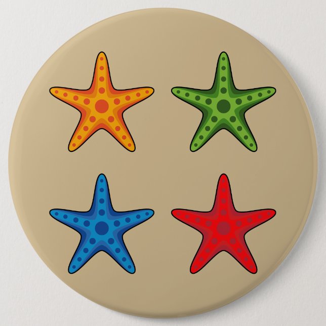 Niedlicher Cartoon Starfish Set Button (Vorderseite)