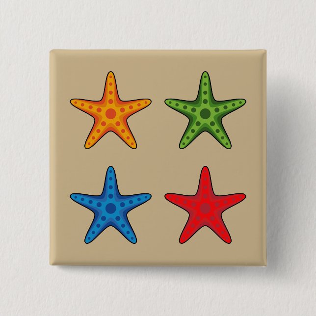 Niedlicher Cartoon Starfish Set Button (Vorderseite)