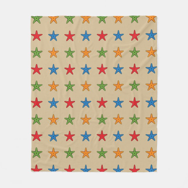 Niedlicher Cartoon Starfish Set Fleecedecke (Vorderseite)