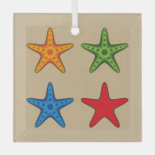 Niedlicher Cartoon Starfish Set Ornament Aus Glas