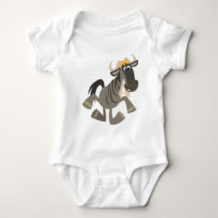 Niedlicher Cartoon Steche Tanzen Wildebeest Baby Strampler