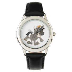 Niedlicher Cartoon Steche Tanzen Wildebeest Schau Armbanduhr