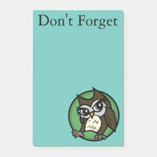 NIEDLICHER CARTOON STYLE OWL POST-IT-NOTEPAD POST-IT KLEBEZETTEL