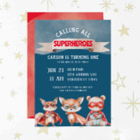 Niedlicher Cartoon Superhero Erster Geburtstag