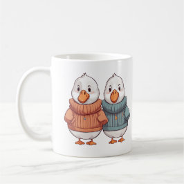 Niedlicher Cartoon Sweater Cold Gean Duck Couple Kaffeetasse