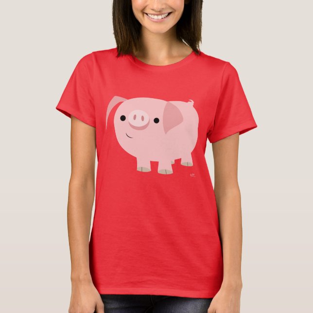 Niedlicher Cartoon T - Shirt Schweine (Vorderseite)