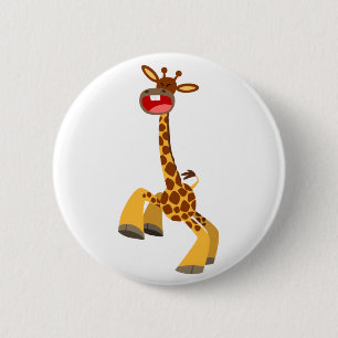 Niedlicher Cartoon Tancing Giraffe Button Abzeiche