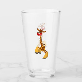 Niedlicher Cartoon-Tanz Giraffe Glas