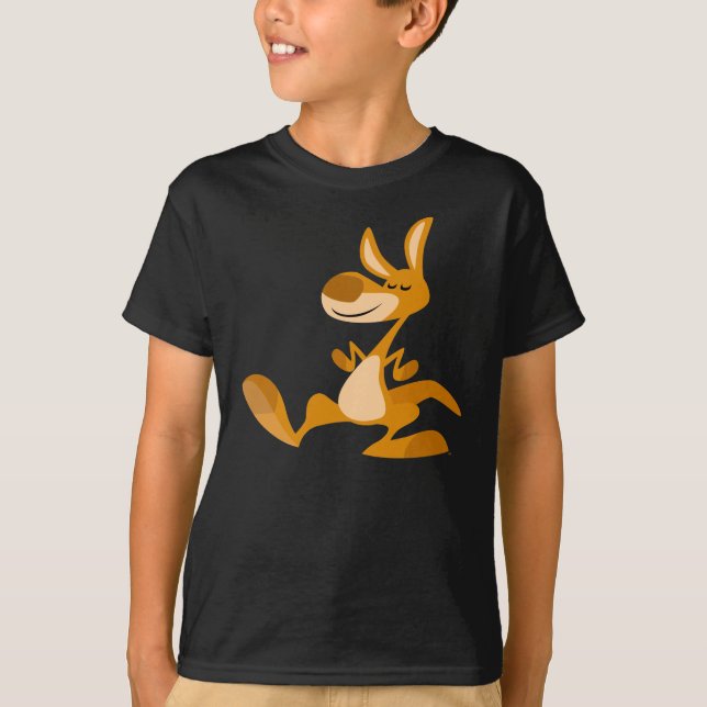 Niedlicher Cartoon Tanzen Kangaroo Kinder T - Shir T-Shirt (Vorderseite)