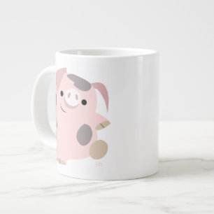 Niedlicher Cartoon Tanzen Pig Jumbo Tasse