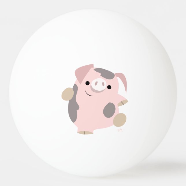 Niedlicher Cartoon Tanzen Pig Pong Ball Tischtennisball (Vorderseite)