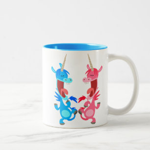 Niedlicher Cartoon Tanzen Unicorns Tasse