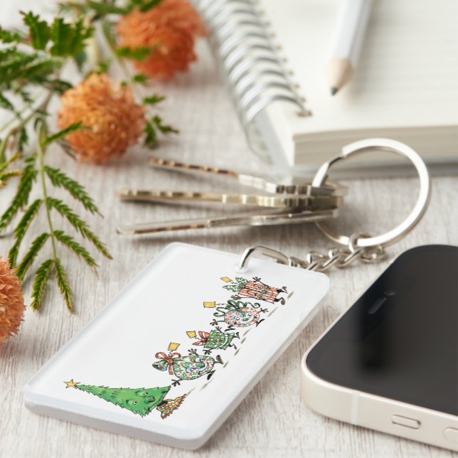 Niedlicher Cartoon Tanzen Weihnachtsgeschenke und  Schlüsselanhänger (Vorderseite rechts)