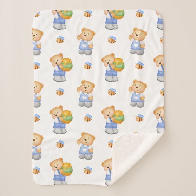 Niedlicher Cartoon Teddy Bear für Kinder Sherpadecke (Vorderseite)
