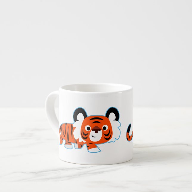 Niedlicher Cartoon Tiger auf der Espresso-Tasse Espressotasse (Vorderseite Links)