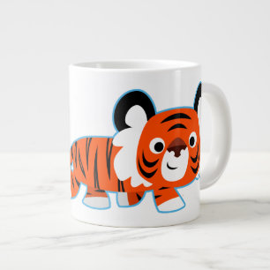 Niedlicher Cartoon Tiger auf der Prowl Jumbo-Tasse