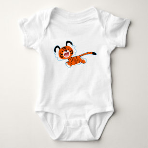 Niedlicher Cartoon Tiger auf Run Baby Apparel Strampler